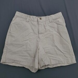 Riders Casuals Womens Sz 12 Khaki Gingham Micro Check Cotton High Rise Shorts 5"
